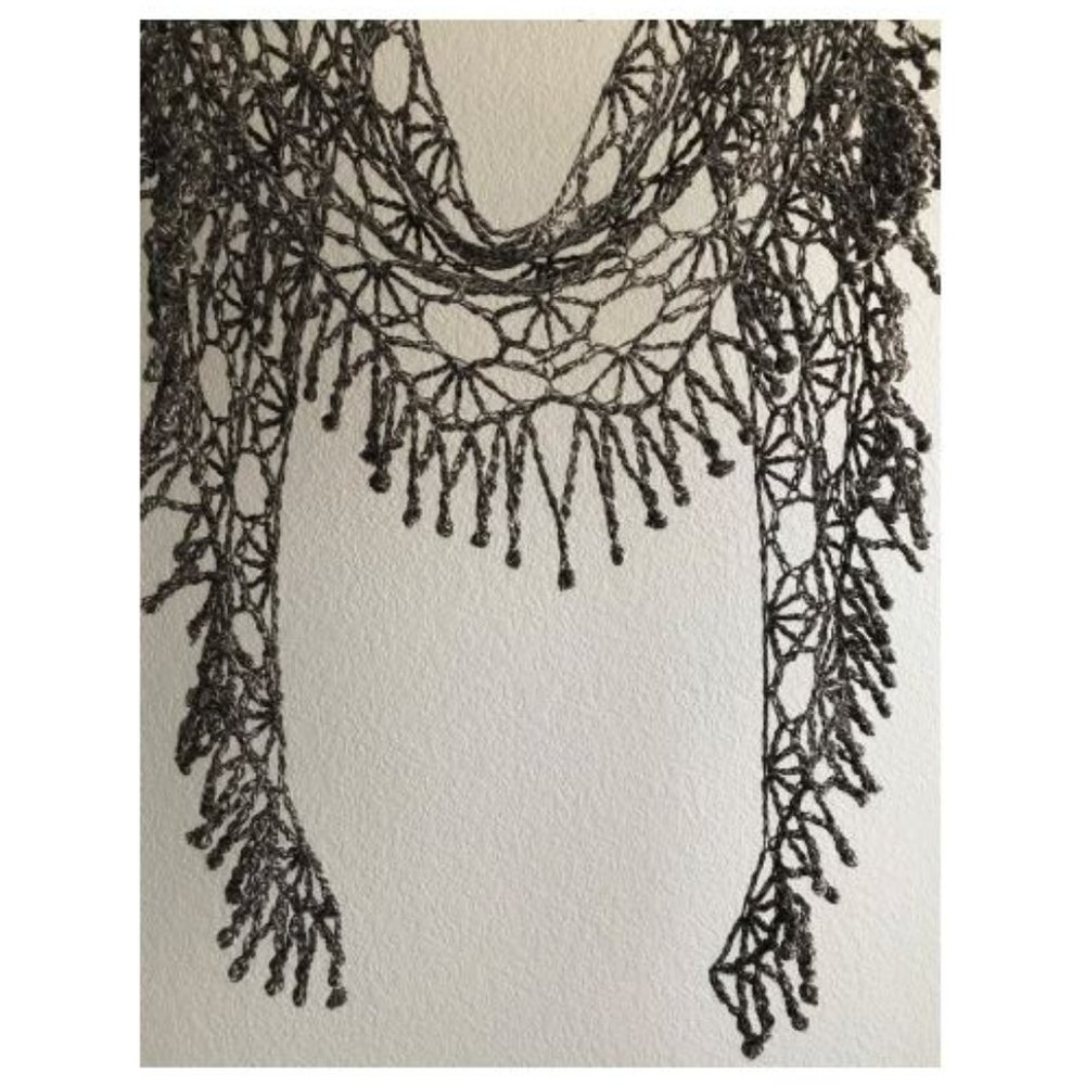 NEW Handmade, 100% Natural Wool, Allure Wavy V Scarf, 95"L & 23"D